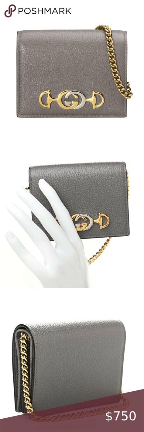 gucci zumi leather card case on chain|Gucci ZUMI Leather Card Case on Chain Women's .